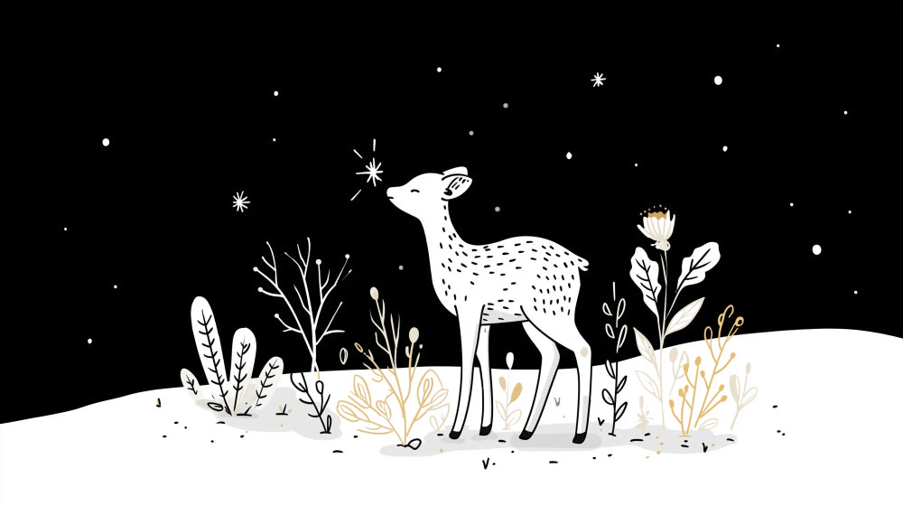 Detailed deer and stars mural wallpaper design pattern by Kids-Mundo