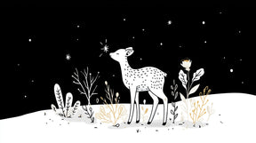 Detailed deer and stars mural wallpaper design pattern by Kids-Mundo