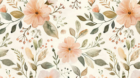 Detailed delicate floral mural wallpaper design pattern with botanical motifs by Kids-Mundo