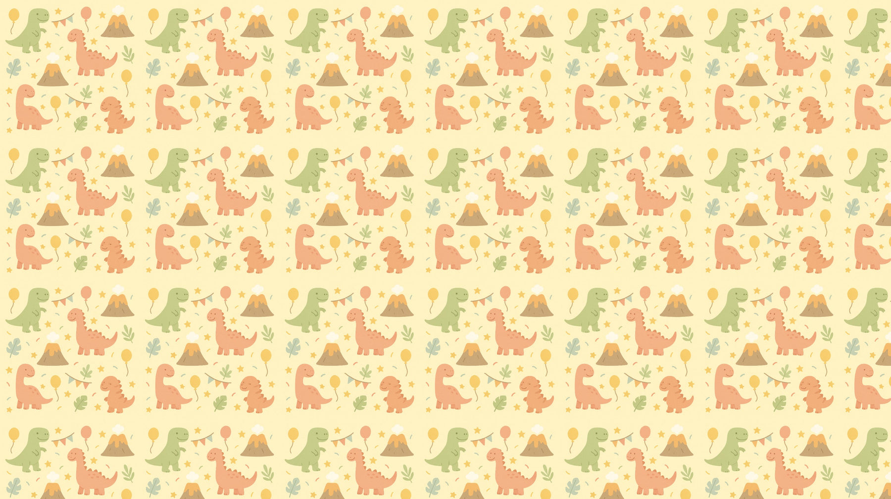 Detailed dinosaur mural wallpaper design pattern featuring friendly prehistoric creatures by Kids-Mundo