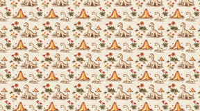 Detailed dinosaur mural wallpaper design pattern with colorful prehistoric motifs by Kids-Mundo