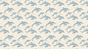 Detailed dolphin mural wallpaper design pattern showing graceful marine creatures by Kids-Mundo