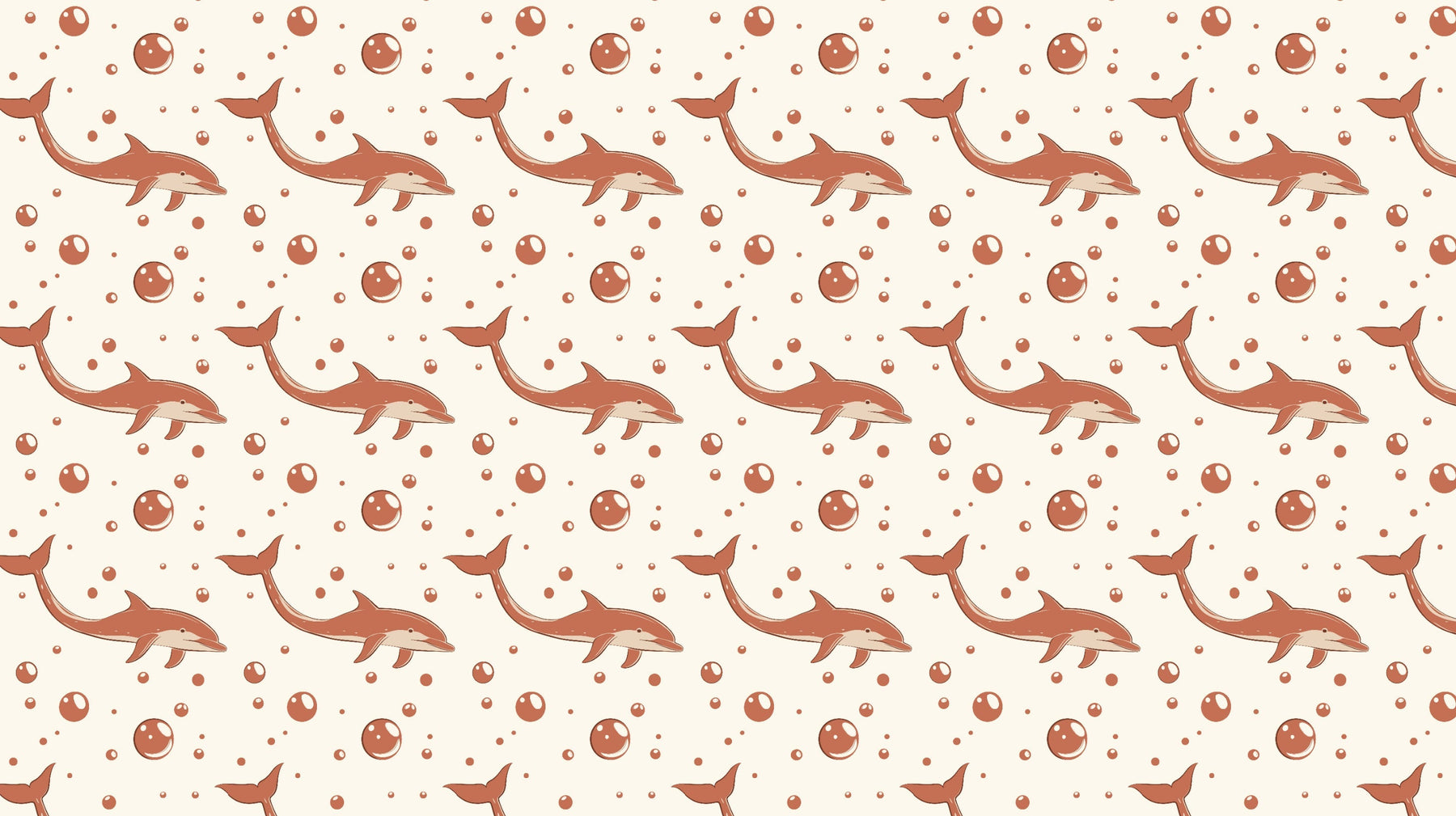 Detailed ocean dolphin and bubble mural wallpaper design pattern by Kids-Mundo