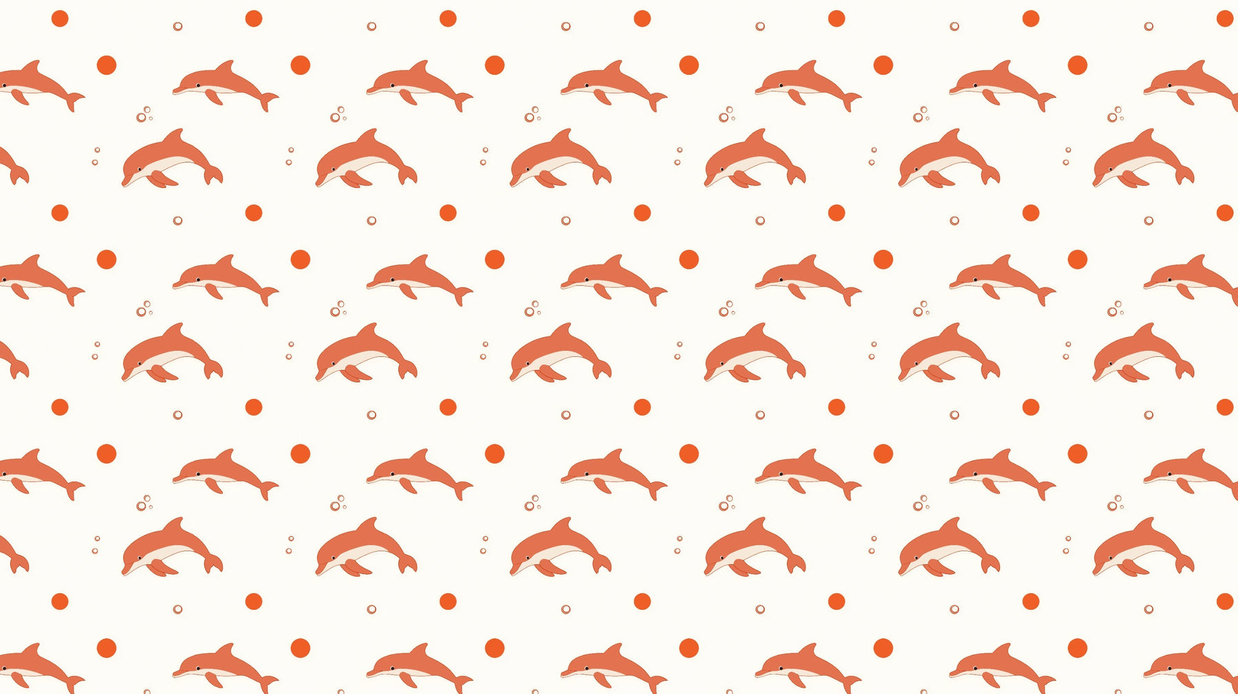 Detailed dolphins mural wallpaper design pattern with pink dolphins and colorful bubbles by Kids-Mundo