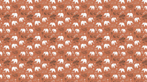 Detailed elephant garden mural wallpaper design pattern with terracotta tones by Kids-Mundo