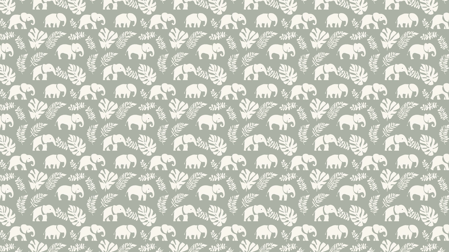 Detailed elephant and botanical mural wallpaper design pattern by Kids-Mundo