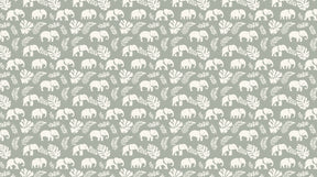 Detailed elephant and botanical mural wallpaper design pattern by Kids-Mundo