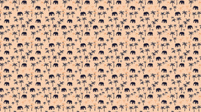 Detailed elephant and palm tree mural wallpaper design pattern on pastel background by Kids-Mundo
