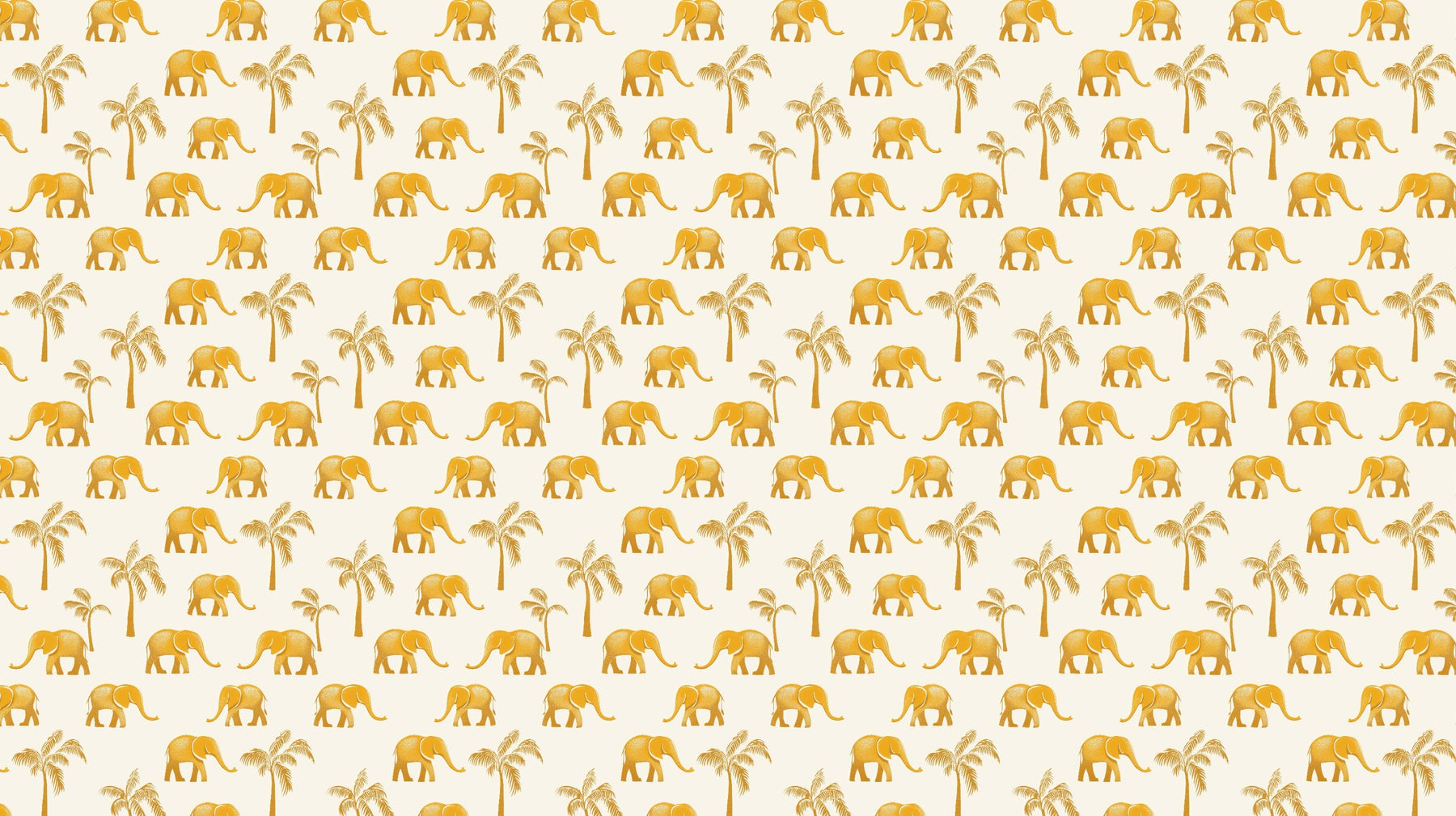 Detailed golden elephant and palm tree mural wallpaper design pattern by Kids-Mundo