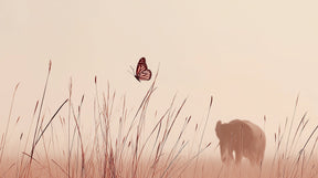 Detailed elephant and butterfly mural wallpaper design pattern by Kids-Mundo