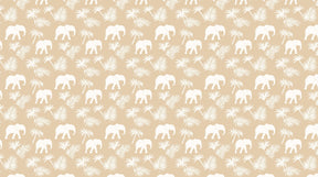 Detailed elephant mural wallpaper design pattern showing tropical foliage and safari animals by Kids-Mundo