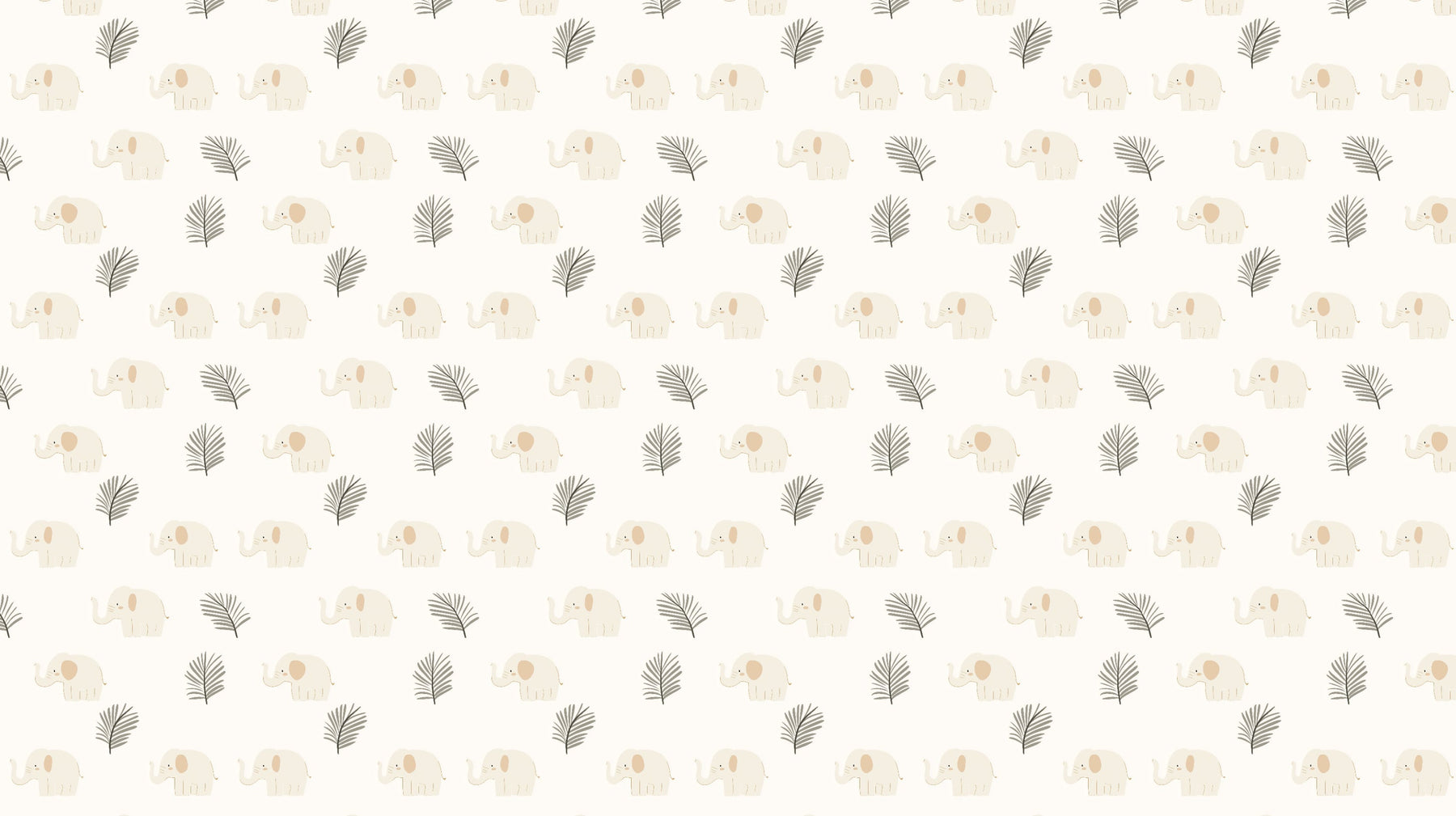 Detailed elephant and botanical foliage mural wallpaper design pattern by Kids-Mundo