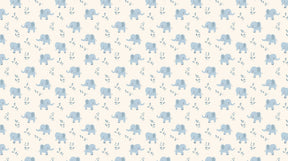 Detailed elephant mural wallpaper design pattern with blue safari animals by Kids-Mundo