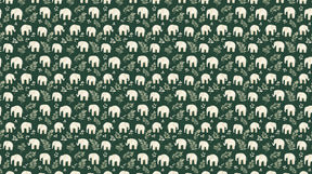 Detailed elephant safari mural wallpaper design pattern with green botanical elements by Kids-Mundo