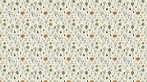 Detailed enchanted forest mural wallpaper design pattern with magical trees by Kids-Mundo