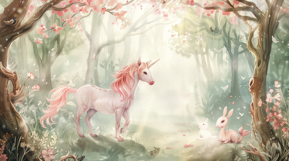 Enchanted Forest Unicorn Wall Mural