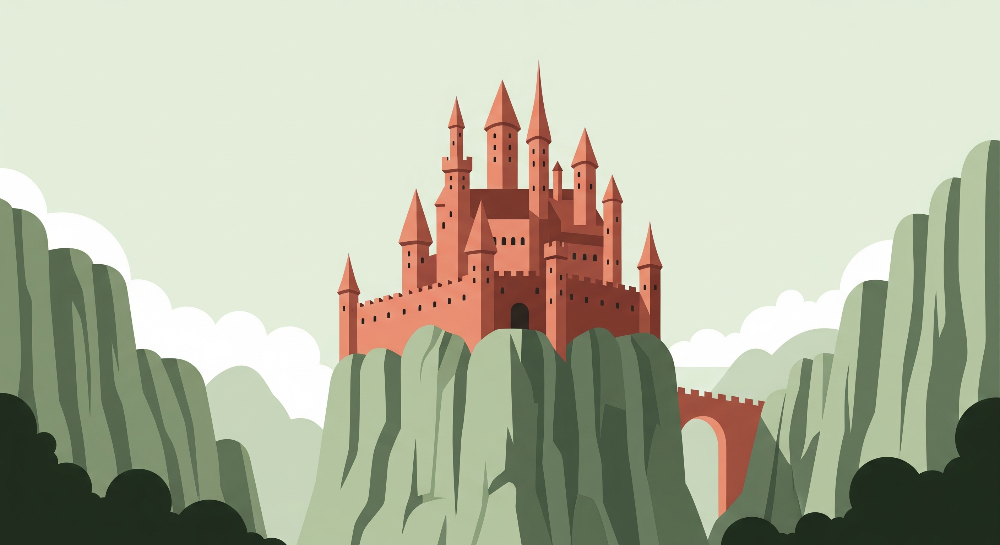 Fairytale Castle on the Mountain Wall Mural
