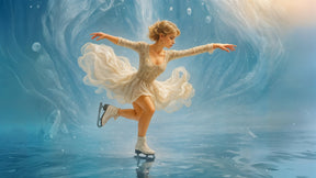 Detailed figure skating mural wallpaper design pattern showing elegant ice dancer by Kids-Mundo