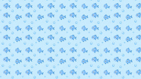 Detailed blue fish and water bubbles mural wallpaper design pattern by Kids-Mundo