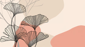 Detailed floral abstract ginkgo mural wallpaper design pattern by Kids-Mundo