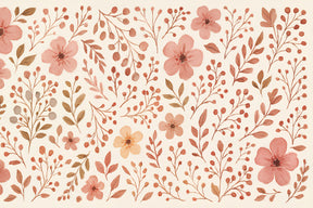 Detailed floral mural wallpaper design pattern showing delicate flowers and foliage by Kids-Mundo