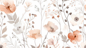 Detailed delicate floral mural wallpaper design pattern in soft beige pastels by Kids-Mundo
