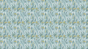 Detailed floral mural wallpaper design pattern showing delicate blue botanical motifs by Kids-Mundo