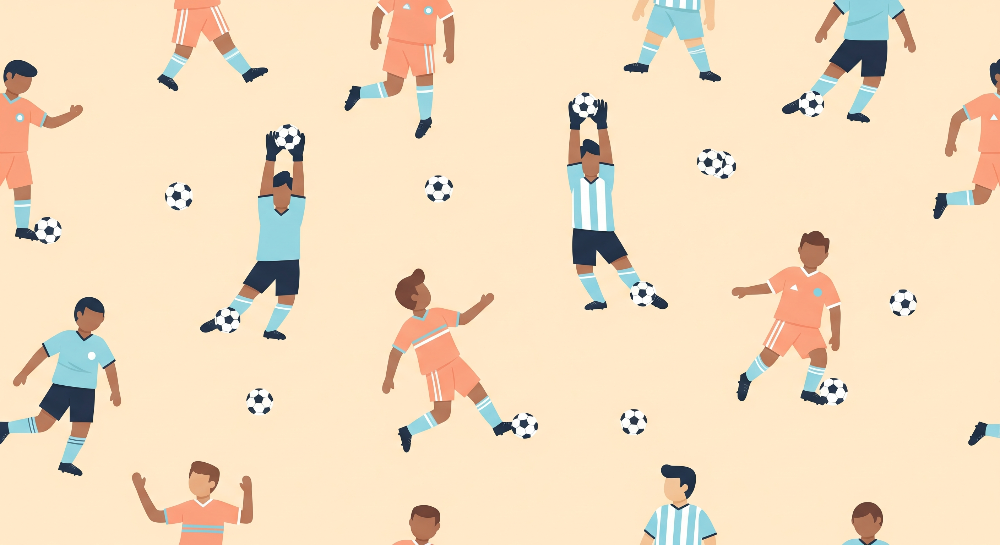 Football Players in Action Pattern Wall Mural
