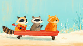 Detailed forest animals musical friends mural wallpaper design pattern by Kids-Mundo