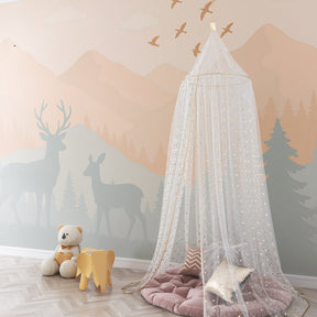 Woodland fox wallpaper transforming children's bedroom with nature theme by Kids-Mundo