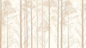 Detailed minimalist forest trees mural wallpaper design pattern by Kids-Mundo