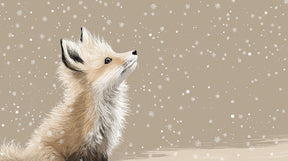 Detailed fox and snowflakes mural wallpaper design pattern by Kids-Mundo