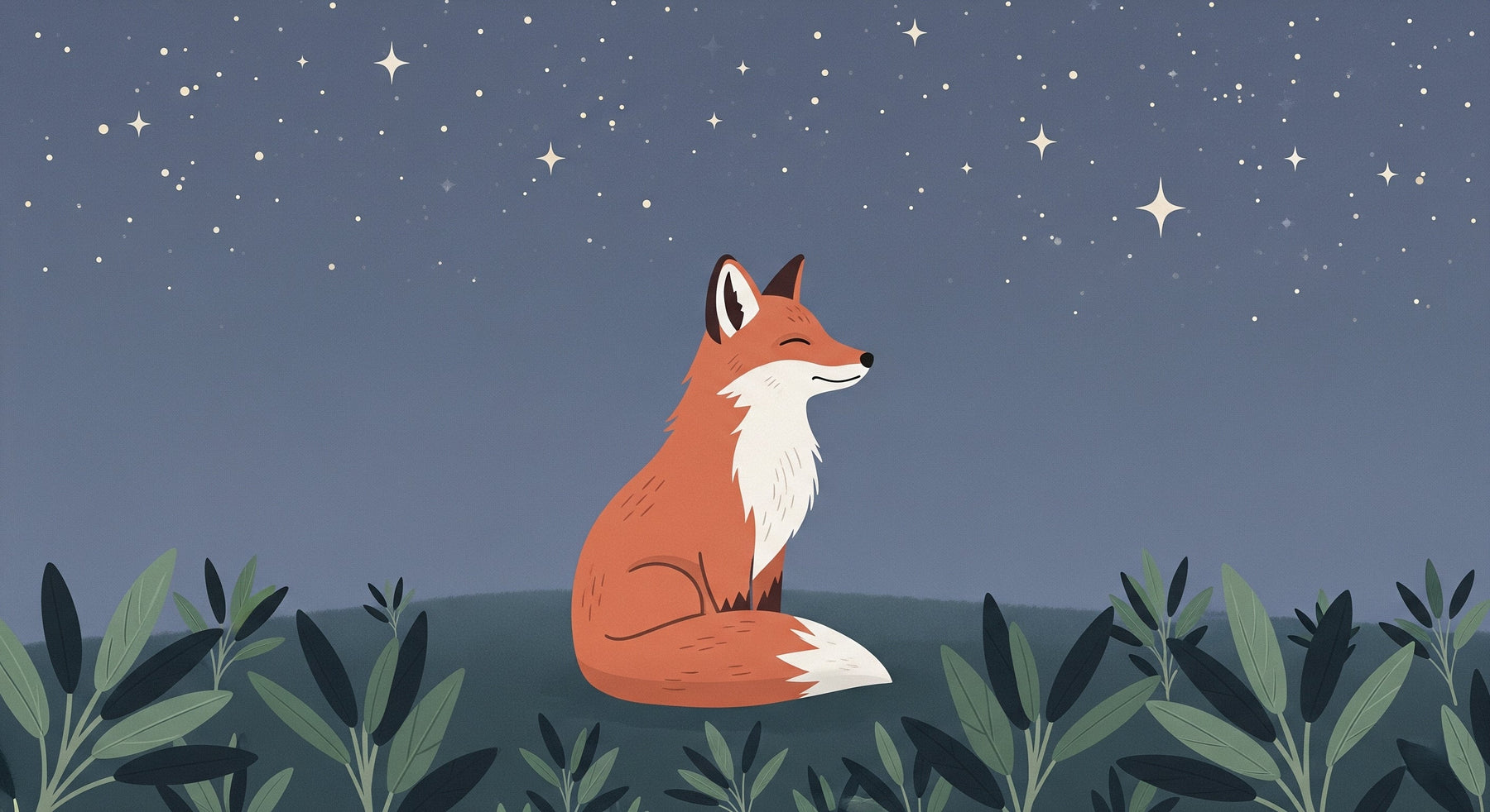 Detailed fox and starry night sky mural wallpaper design pattern by Kids-Mundo
