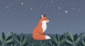 Detailed fox and starry night sky mural wallpaper design pattern by Kids-Mundo