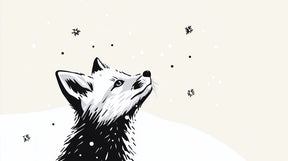 Detailed fox winter mural wallpaper design pattern showing snowfall scene by Kids-Mundo