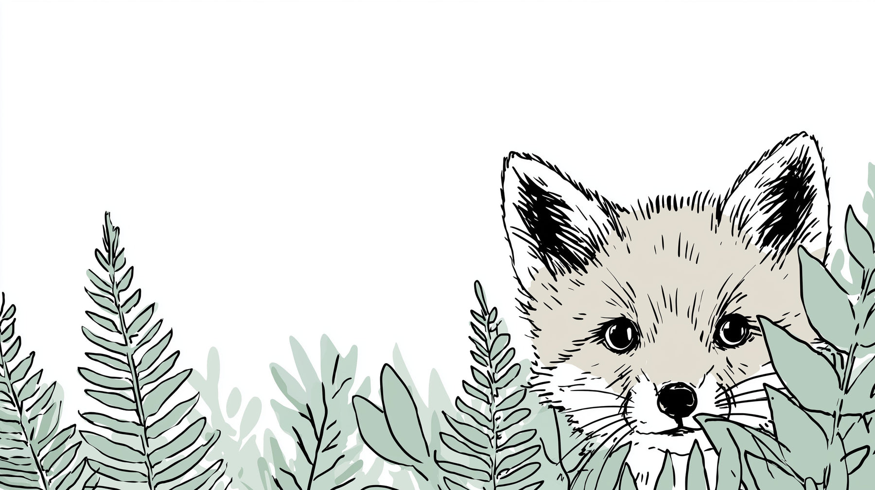 Detailed fox and foliage mural wallpaper design pattern by Kids-Mundo