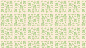 Detailed frog and lily pad mural wallpaper design pattern showing cheerful amphibians by Kids-Mundo