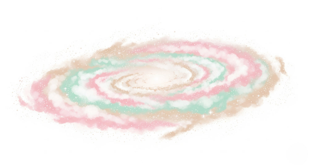 Detailed pastel galaxy space mural wallpaper design pattern with stars and cosmic dust by Kids-Mundo