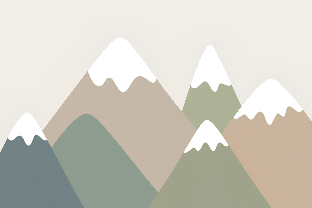 Muted Geometric Mountains Wall Mural