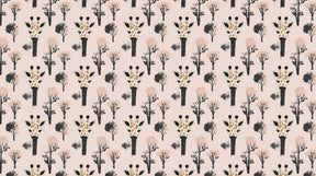 Detailed giraffe and tree safari mural wallpaper design pattern by Kids-Mundo