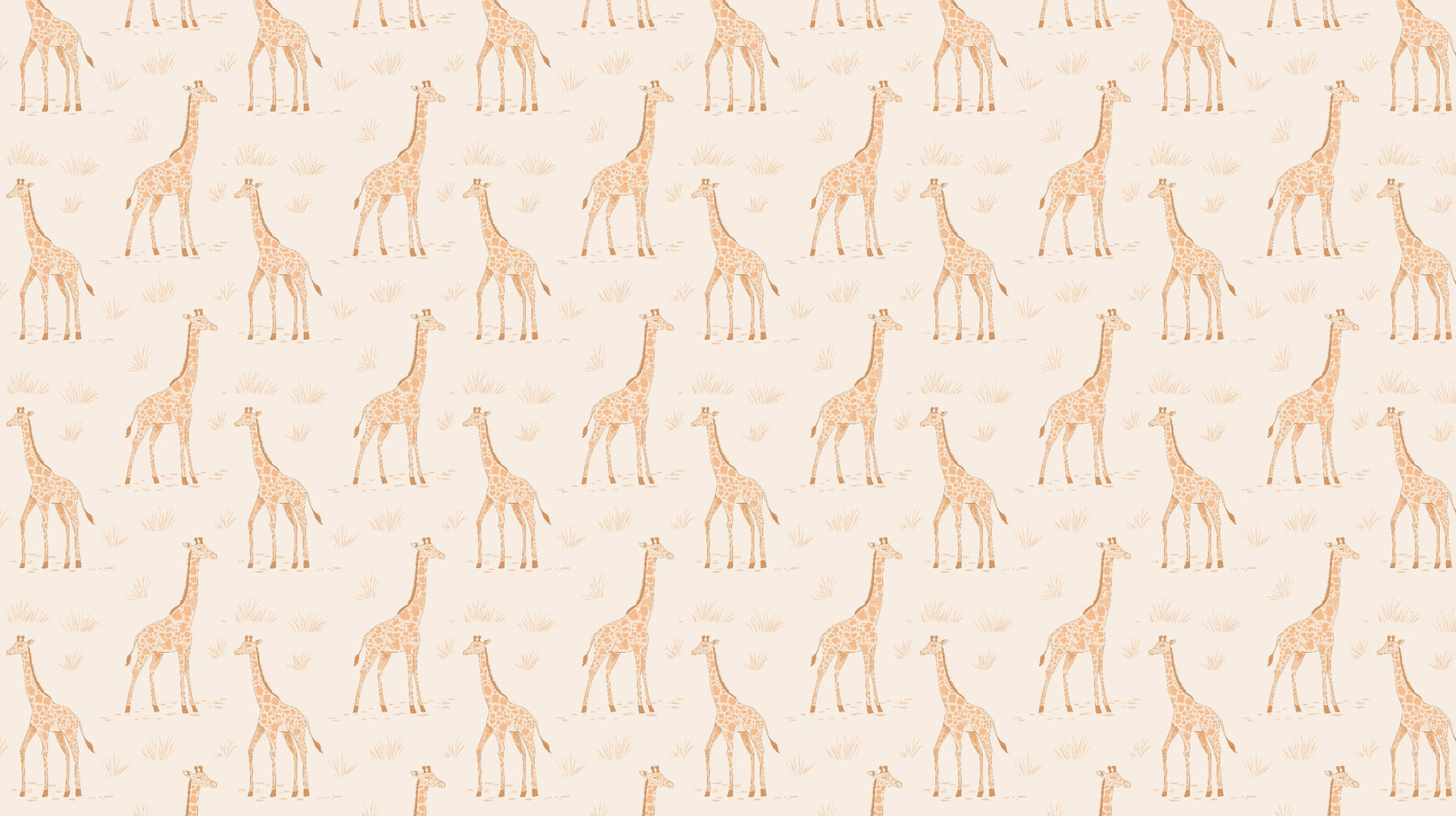 Detailed giraffe mural wallpaper design pattern showing delicate animal motifs on soft background by Kids-Mundo