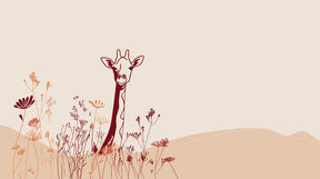 Detailed giraffe and flowers mural wallpaper design pattern by Kids-Mundo