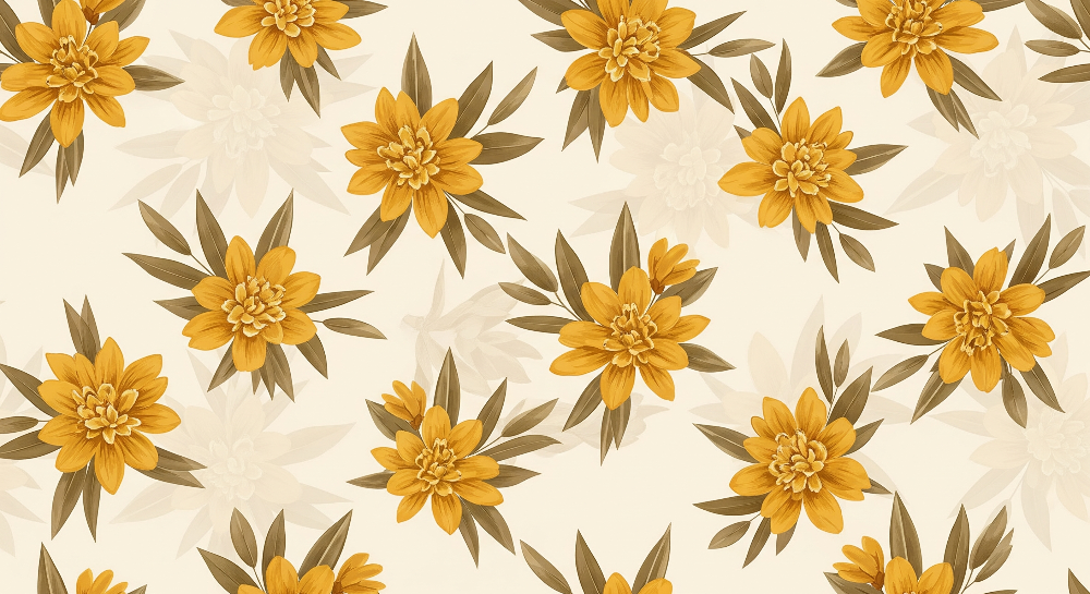 Golden Dahlia Flower Wall Mural