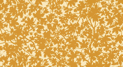 Kids-Mundo golden maple leaf pattern on cream, flat artwork for wall mural printing