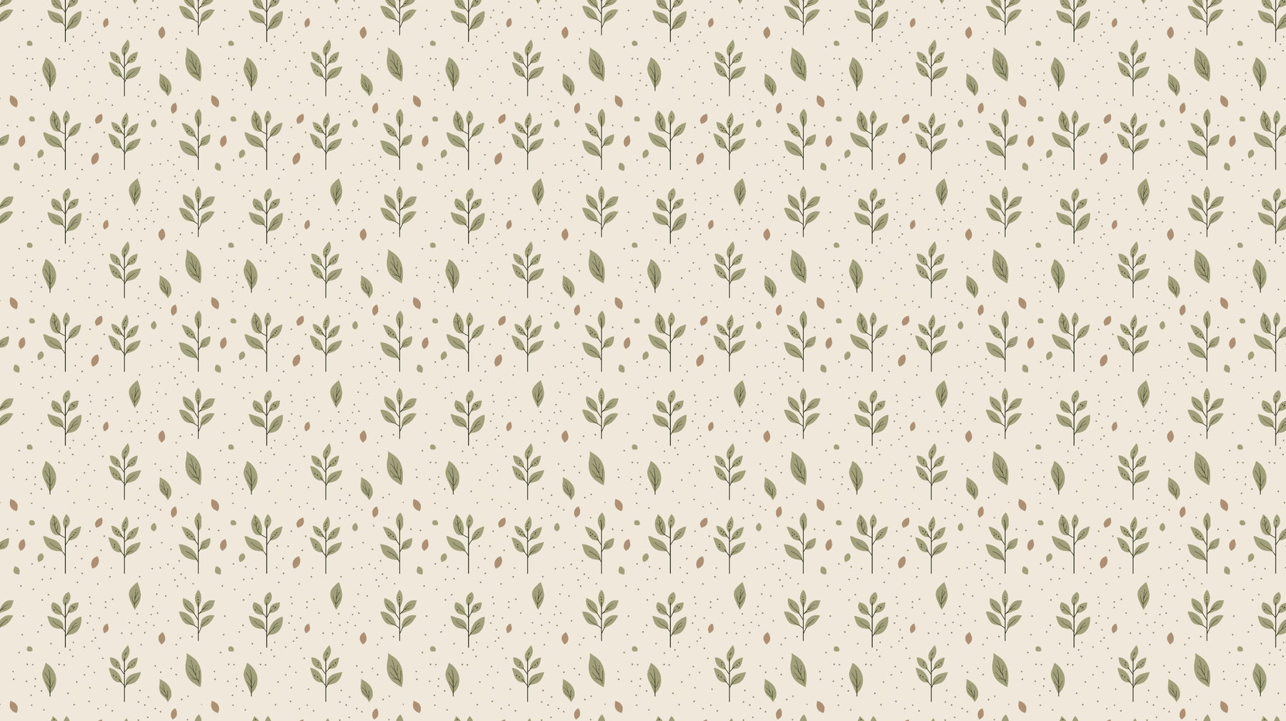 Green leaves mural wallpaper design pattern showing delicate botanical motifs by Kids-Mundo