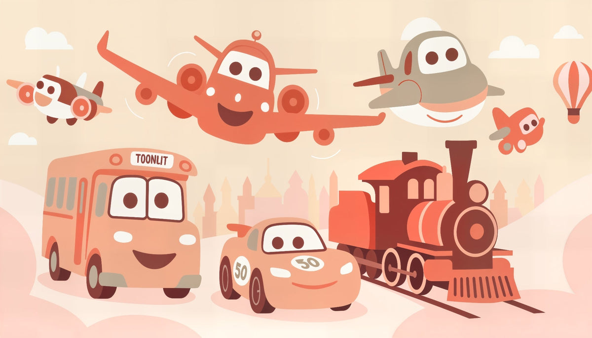 Happy Vehicles Sky Adventure Wall Mural