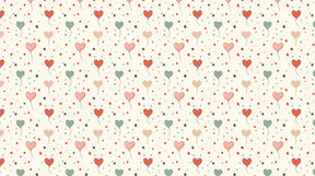Detailed heart balloon and stars mural wallpaper design pattern by Kids-Mundo