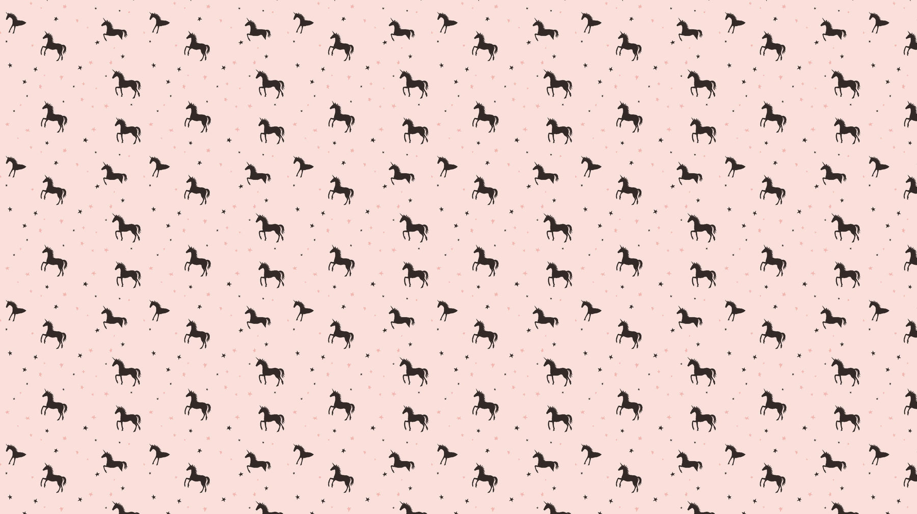 Detailed horse and stars mural wallpaper design pattern on pink background by Kids-Mundo
