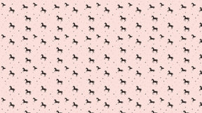 Detailed horse and stars mural wallpaper design pattern on pink background by Kids-Mundo