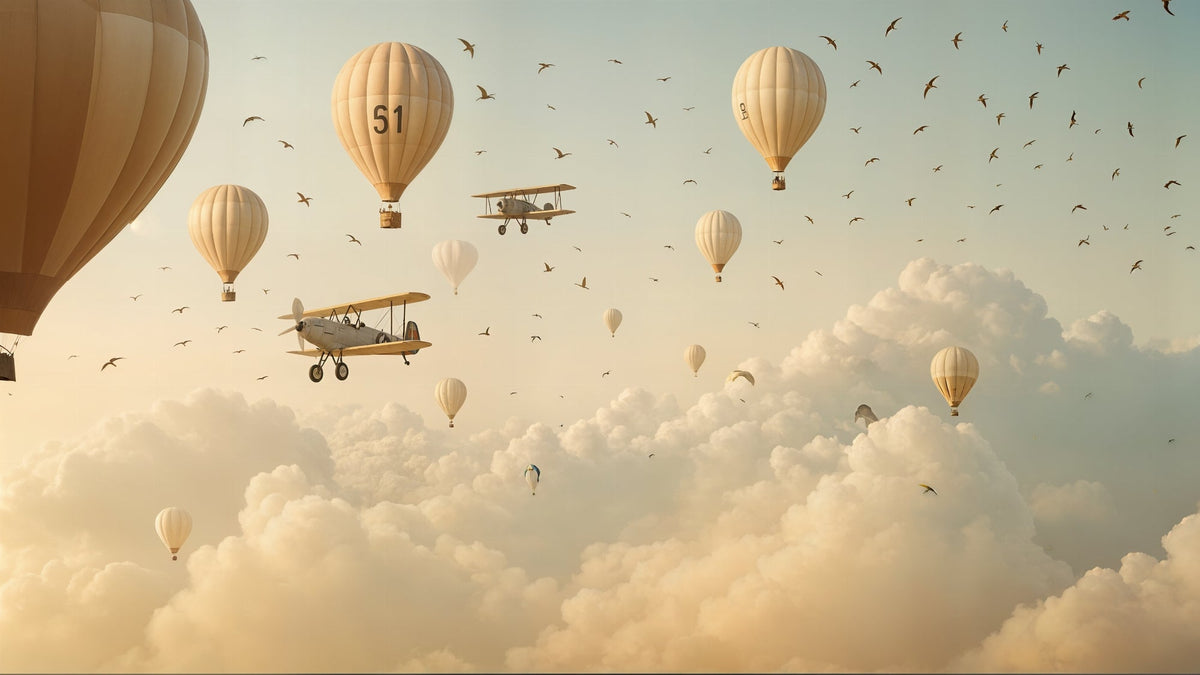 Vintage Hot Air Balloons Wall Mural